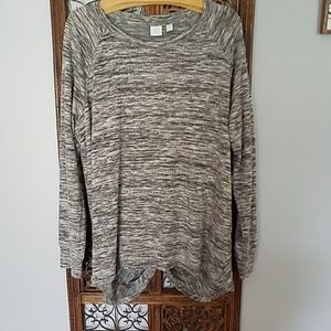 Grey long sleeve tee with partial open back